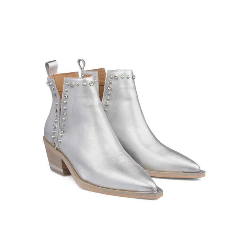 Bottines Alma En Pena Studded Detailing Beige Femme | FYK-96215317